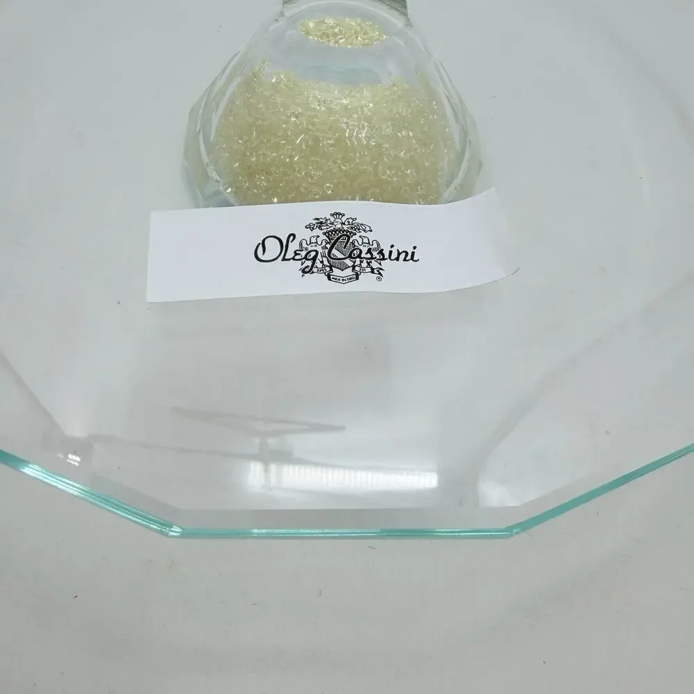 Oleg Cassini Crystal Diamond Footed Pedestal Cake Stand 13